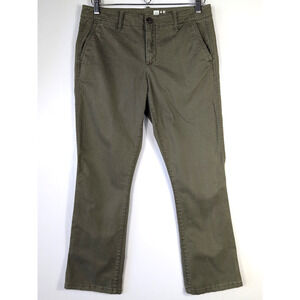GAP Women's Crop Kick Flare Pants Olive Green Stretch Jeans Size 4R
